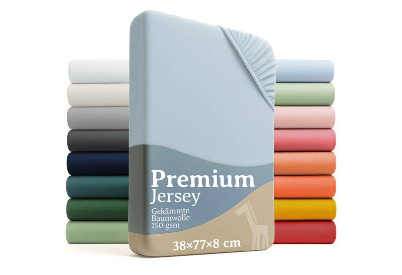 Laleni Spannbettlaken Premium für Beistellbett - Atmungsaktives Spannbetttuch, Gummizug: rundum, (2 Stück), 100% Baumwolle (150 g/m) von Laleni