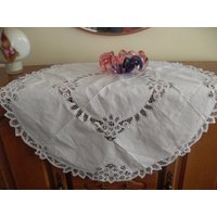 Cver Runde Tischdecke -Weiße Handgestrickte Spitze F 100 cm von Lalerosso