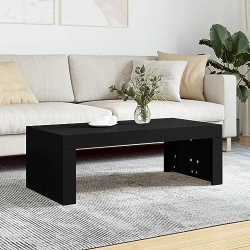 Lalfkkii Couchtisch Wohnzimmer Modern Kaffee Tisch 102 x 50 x 36 cm Couch Dinner Tisch Niedriger Couchtisch Wohnzimmer Modernes Design Minimalistisch Schwarz von Lalfkkii