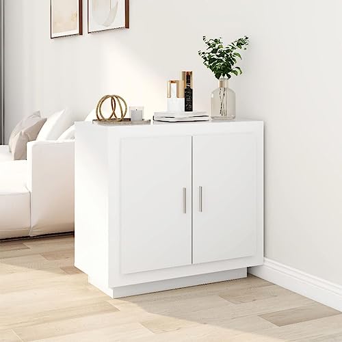 Lalfkkii Küchenschrank aus Holz für Wohnzimmer Sideboard Schrank Kommode Buffet Möbel Weiß 80 x 40 x 75 cm von Lalfkkii