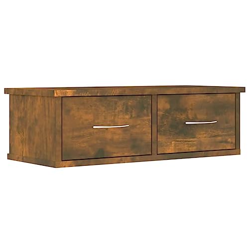 Lalfkkii Wandregal Ausstellungsregale mit Schubladen Vielseitige Wanddekoration Hängendes Regal Modernes Design für Wohnzimmer Schlafzimmer oder Badezimmer Rauch-Eiche 60 x 26 x 18,5 cm Lalfkkii Wandregal Ausstellungsregale mit Schubladen Vielseitige Wanddekoration Hängendes Regal Modernes Design für Wohnzimmer Schlafzimmer oder Badezimmer Rauch-Eiche 60 x 26 x 18,5 cm von Lalfkkii