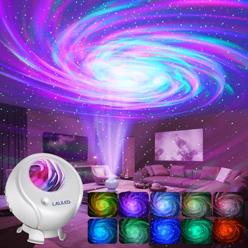 Laliled Sternenhimmel Projektor,Galaxy Projector LED Sternenprojektor mit Fernbedienung Bluetooth Timer Nachtlicht für Kinder Zimmer Party Deko (Weiß) von Laliled
