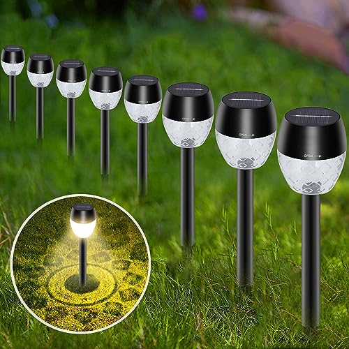 Solarleuchte Garten LED Solar Gartenleuchte Wegleuchte Warmweiß Solarlampe Außen 8 Stück IP65 Wasserdicht Edelstahl Ideal für Terrasse, Rasen, Garten Hofwege usw von Laliled