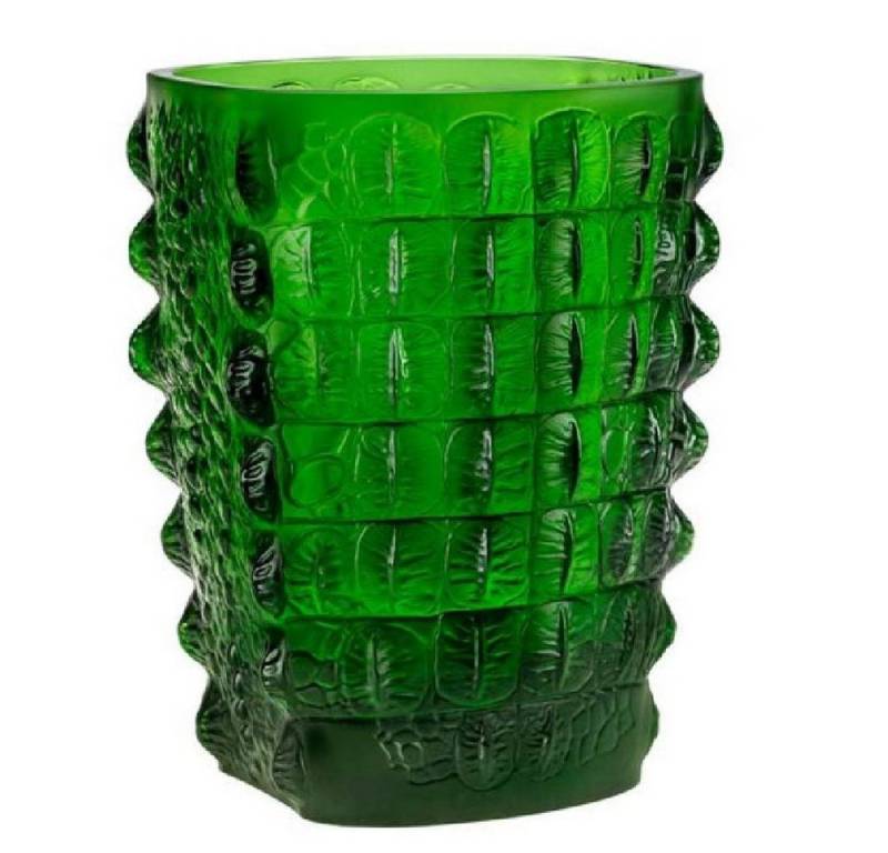 Lalique Dekovase Vase Croco Amazon Green (21cm) von Lalique