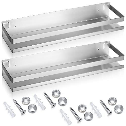 Lallisa 2 Stück Edelstahl-Regal Badezimmer Dusche Schweberegale Wandmontage Dusche Caddy Korb Regal Lagerung Organizer Regale für Badezimmer, Küche, Wohnzimmer (Silber, 40 cm) von Lallisa