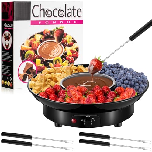 Lallisa Elektrisches Fondue-Topf-Set, Schokoladen-Fondue-Set, Hauseinweihung, Geschenkideen, elektrischer Fondue-Maker mit 4 Gabeln, abnehmbare Serviertabletts zum Schmelzen, Wärmen, Karamell, Käse, Lallisa Elektrisches Fondue-Topf-Set, Schokoladen-Fondue-Set, Hauseinweihung, Geschenkideen, elektrischer Fondue-Maker mit 4 Gabeln, abnehmbare Serviertabletts zum Schmelzen, Wärmen, Karamell, Käse, von Lallisa