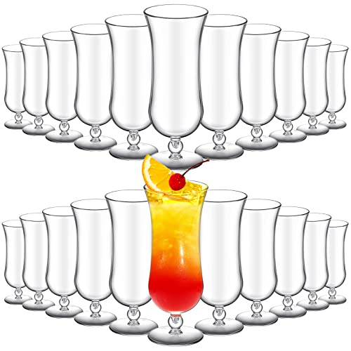 Lallisa Pina Colada Cocktailgläser aus bruchsicherem, transparentem Kunststoff, 425 ml, Tulpen-Milchshake-Becher für Bier, Saft, Margarita, 24 Stück von Lallisa