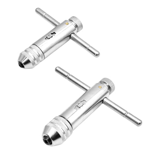 Laluky 2 Stück T-Griff-Gewindebohrer-Ratsche, verstellbares Metall-Gelenk-Handgewindebohrer-Set, langlebiger Schlüssel-Satz in T-Form für metrische Gewindebohrer M3-M8/M5-M12, robust und bruchsicher Laluky 2 Stück T-Griff-Gewindebohrer-Ratsche, verstellbares Metall-Gelenk-Handgewindebohrer-Set, langlebiger Schlüssel-Satz in T-Form für metrische Gewindebohrer M3-M8/M5-M12, robust und bruchsicher von Laluky
