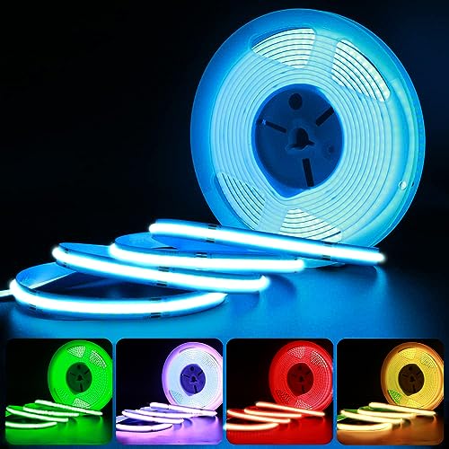 24V 5M COB LED Streifen RGB Dimmbar, COB LED Stripe LED Band TV Hintergrundbeleuchtung Lichterkette Hohe Dichte 576LEDs/M, Flexibel LED Strip keine Lichtpunkte für Küche,Schlafzimmer, DIY Beleuchtung von Lam(MS)pen