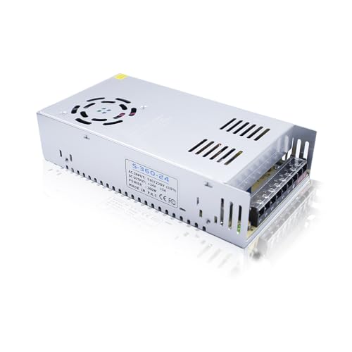 Schaltnetzteil LED Netzteil 24V 15A 360W AC/DC Transformator Adapter LED Trafo Treiber,AC 110V/220V to DC 24V 15A 360W Schaltwandler, für LED Streifen Stripe von Lam(MS)pen