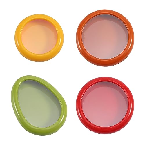 Lam-lord 4-teiliges Zwiebel- und Avocado-Aufbewahrungsset, Fresh Stretch Pod Tomato Saver, Obst- und Gemüse-Aufbewahrungsbehälter-Set für rote Zwiebeln, Guacamole, Zitrone von Lam-lord