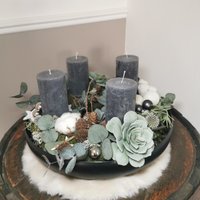 Adventskranz 36cm Eukalyptus Sukkulenten Schwarz Weiß Haltbarer Kranz Weihnachtskranz Advent Adventskranz 36cm Eukalyptus Sukkulenten Schwarz Weiß Haltbarer Kranz Weihnachtskranz Advent von Lamaisonsept7
