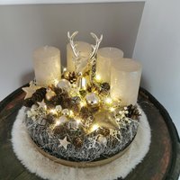 Adventskranz Tischkranz 30cm Haltbarer Kranz Weihnachtskranz Mit Tablett Adventskranz Tischkranz 30cm Haltbarer Kranz Weihnachtskranz Mit Tablett von Lamaisonsept7