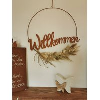 Türkranz Flower Hoop Willkommen 40cm Rost Trockenblumenkranz Wandkranz Loop Scandi Scandiring Türkranz Flower Hoop Willkommen 40cm Rost Trockenblumenkranz Wandkranz Loop Scandi Scandiring von Lamaisonsept7