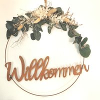 Türkranz Ring Willkommen Haltbare Blumen Trockenblumen Wandkranz Loop Türdeko Haustür Eukalyptus Türkranz Ring Willkommen Haltbare Blumen Trockenblumen Wandkranz Loop Türdeko Haustür Eukalyptus von Lamaisonsept7
