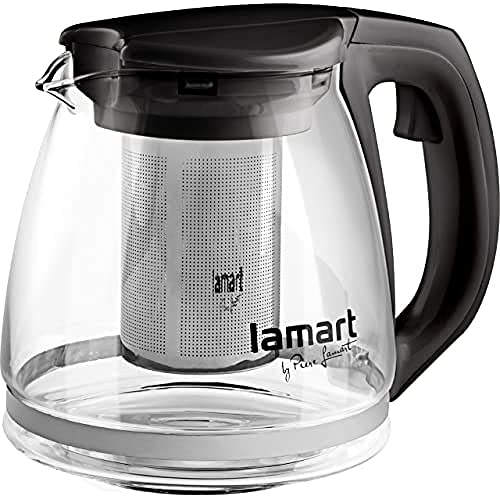 Lamart LT7025 Glass teapot, Glas, Black, 12,5 x 12,5 x 14 cm von Lamart