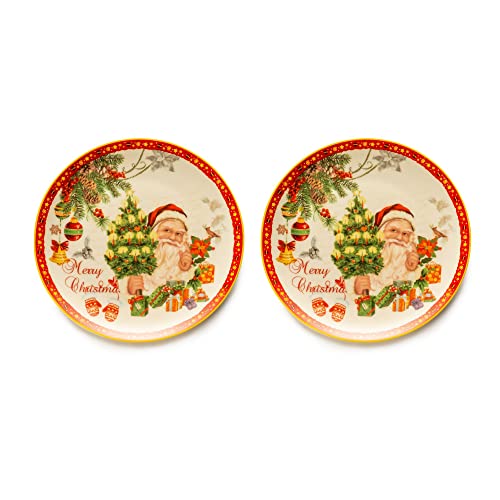 Noel by Lamart - Set 2 Stück Süßteller Porzellan Tisch Weihnachten 1022380 von Lamart