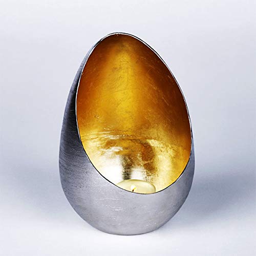 Lambert - Casati - Windlicht - Eisen/Blattmetall - Gold gebürstet - (HxD) 20 x 13,5cm - Groß von Lambert