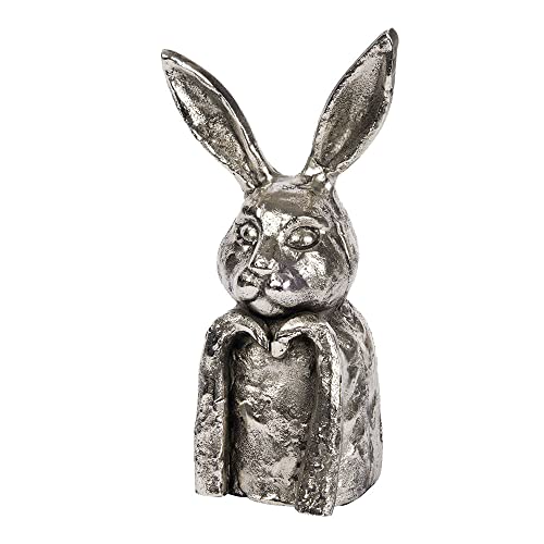 Lambert Einstein Deko-Hase Aluminium Nickel antik H 26 cm von Lambert