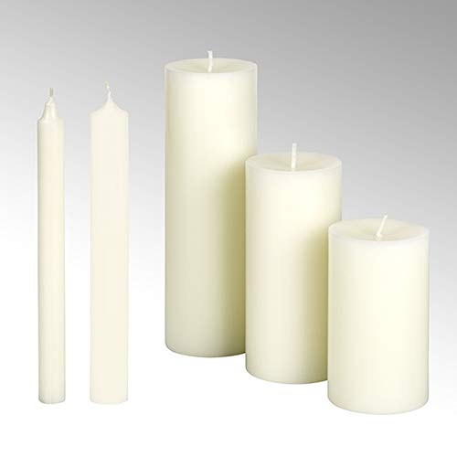 Lambert Kerze rund durchgefärbt Elfenbein, H 15 cm, D 8 cm geeignet Leuchter und -Windlichter 39581 von Lambert
