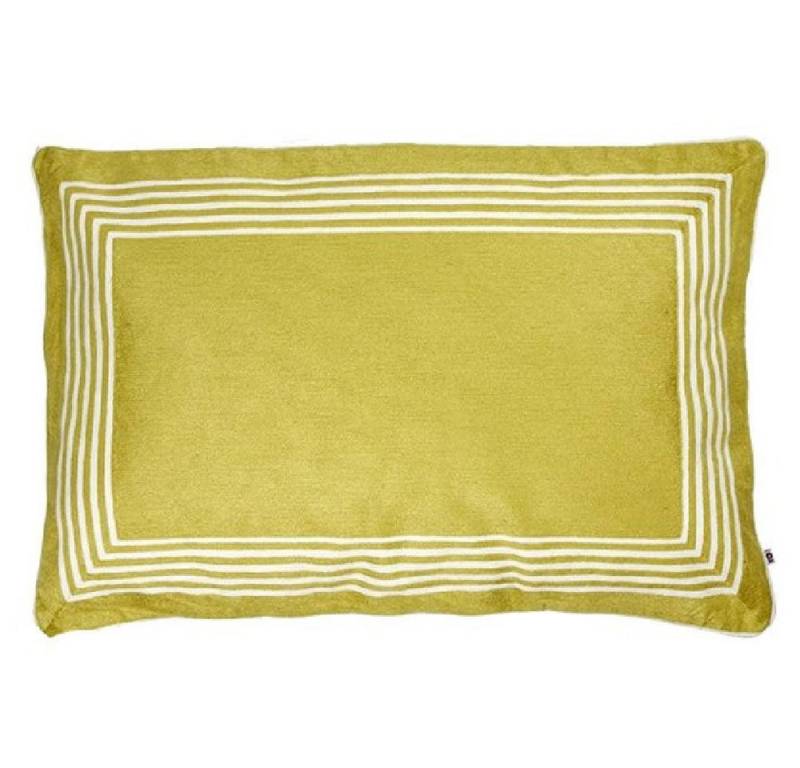 Lambert Kissenhülle Kissen Cannes Senf Weiß von Lambert