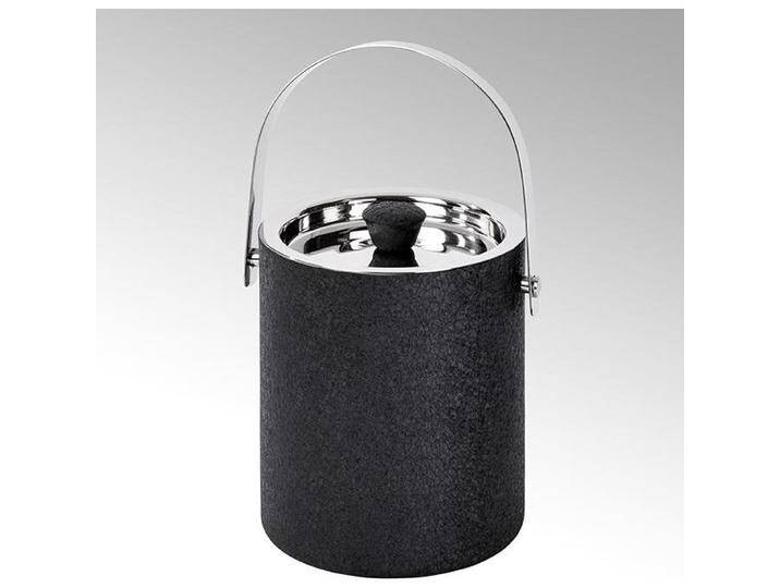 Lambert Schneider Avize Eiswürfelbehälter, schwarz Edelstahl, doppelwandig H 17 cm, D 15 cm, Flaschenkühler, Schwarz von Lambert