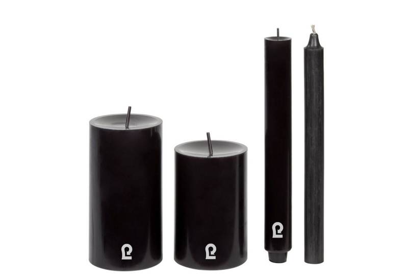Lambert Stumpenkerze Kerze rund H 12 cm, D 8 cm gegossenschwarz von Lambert