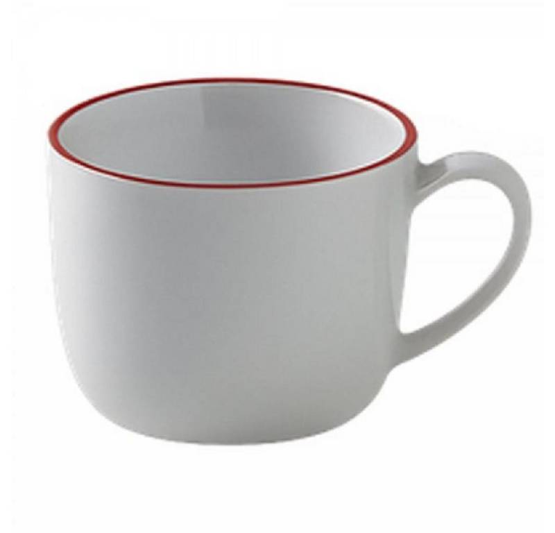 Lambert Tasse Espressotasse Piana Weiß Rand Rot von Lambert