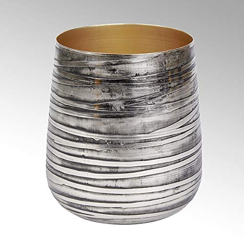 Lambert - Twister - Teelichthalter/Windlicht/Blumenvase - Aluminium/Nickel - (HxD) 17 x 15,5cm von Lambert