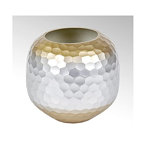 Lambert - Vase, Blumenvase - Favo - Farbglas - Farbe: Silber/Gold - matt - (ØxH) 20 x 22 cm von Lambert