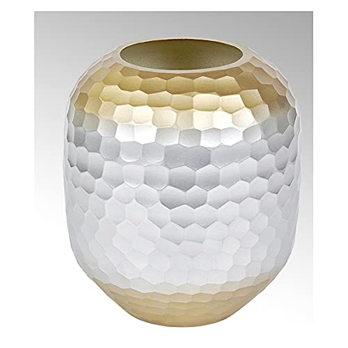 Lambert - Vase, Blumenvase - Favo - Farbglas - Farbe: Silber/Gold - matt - (ØxH) 23 x 30,5 cm von Lambert