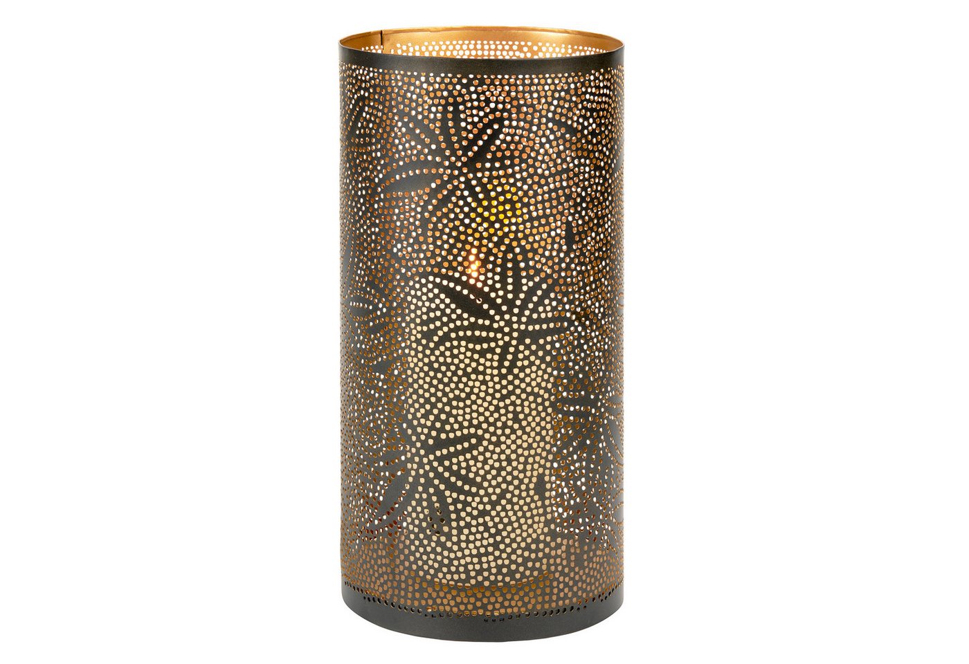 Lambert Windlicht Rory Windlicht Eisen antik braun,innen gold H 30 cm, D 15 cm von Lambert