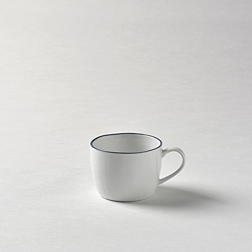 Piana Kaffee-/Teetasse Weiß Rand Basaltgrau von Lambert