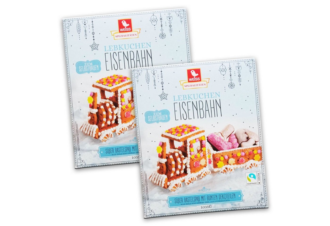 WEISS Weihnachtsfigur Weiss Lebkuchen Eisenbahn 2er Set von WEISS