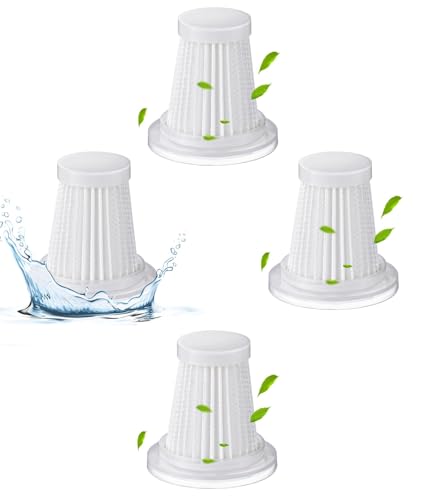 Lambluefly HEPA Filter Staubsauger, 4 Stück Staubsauger HEPA Filter, Waschbarer und Wiederverwendbarer Akku Staubsauger Filter, Handstaubsauger Filter für Kabellose Handstaubsauger fürs Auto von Lambluefly