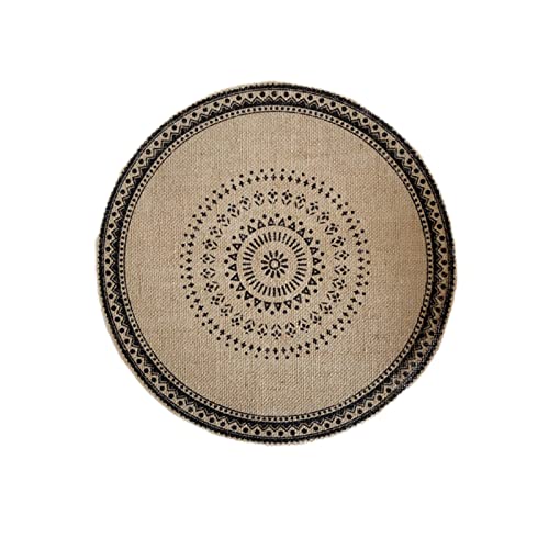Lambo Rundes Gewebtes Platzset, Mandalas Boho Tischset Mit Quaste, 38cm, 1 STK, 05 von Lambo