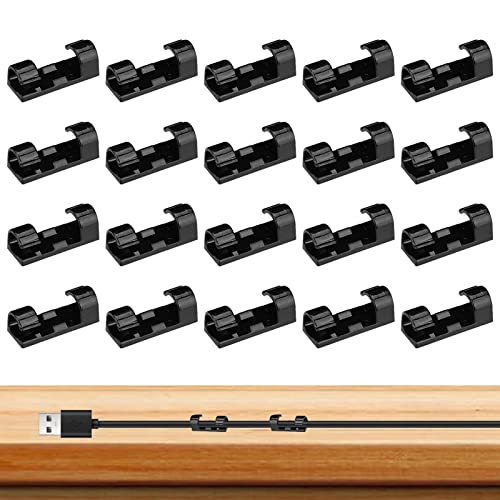 Lambo Kabel-Organizer- - Set mit 20 Stück Kabelmanagement ohne Bohren - Desktop-Kabelorganisation für USB-Kabel, Ethernet-Kabel, Mauskabel, Tastaturkabel von Lambo