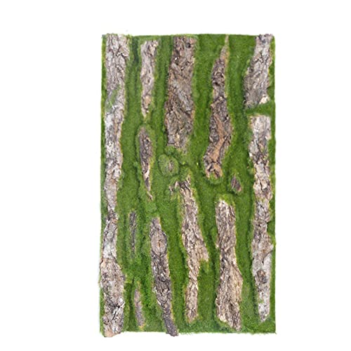 Lambo Simulation Baumrinde, Künstliche Rinde Fake Sod Moss Mat, Gefälschte Baumrinde Grün Moos Für Hochzeit Dekoration Wasserpfeife Säulenabdeckung Wrap Gras Wand, 50 X 30 cm von Lambo
