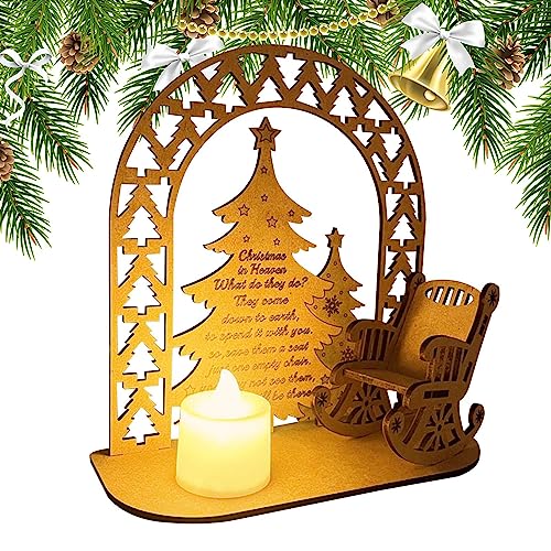 Lambo in Heaven Kerzenstuhl - Weihnachtserinnerung Holzornament | Memorial Ornament Kerzenständer für Schränke, Nachttisch, Schreibtische von Lambo