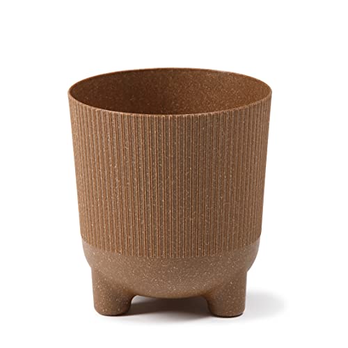 Lamela ARIA ECO WOOD JUMPER Blumentopf Kräuterpflanze | Neue Saison 2022 | Balkon Garten Container Eimer | Einzigartiges Oberflächendesign Origina Kinderzimmer | beeindruckt? (Ø 18 cm, Naturholz) von Lamela