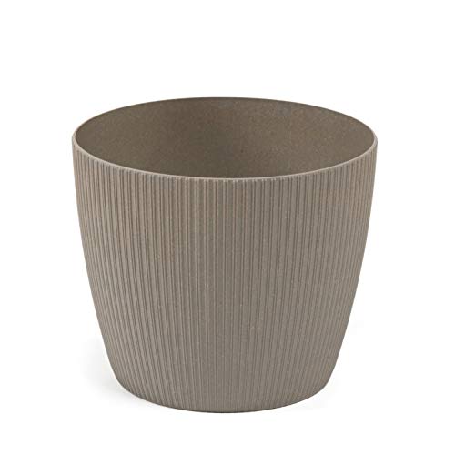 Lamela Eco Flower Pot Herbal Plant Flower Pot Magnolia Jumper Window Sill Balcony Garden Container Bucket Organiser Box Decor Mix Match Play Diameter 140 mm Grey von Lamela