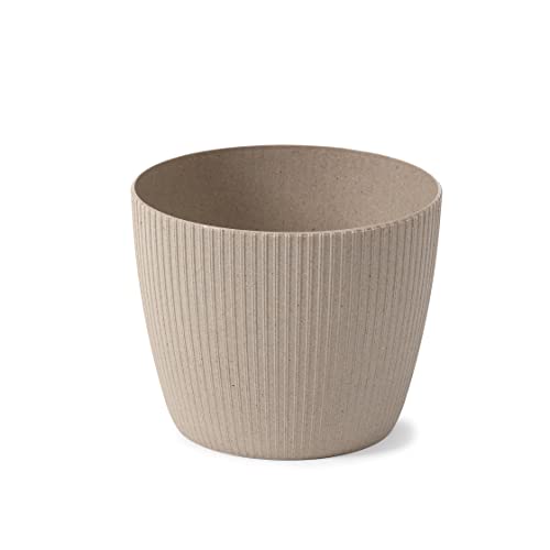 Magnolia Eco Jumper mit Kaffee-Blumentopf für Kräuter, Pflanzentopf, Blumentopf, für Balkon und Garten, einzigartiges Oberflächendesign, 16 x 12,9 cm, Latte von Lamela