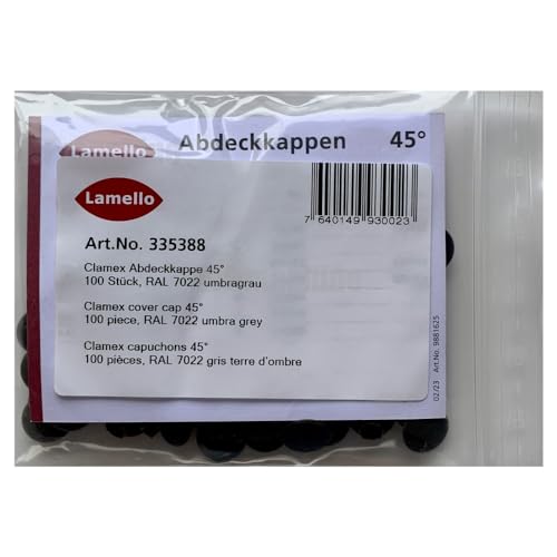 Lamello Clamex Abdeckkappe 45°, RAL 7022 umbragrau 100 Stk Lamello Clamex Abdeckkappe 45°, RAL 7022 umbragrau 100 Stk von Lamello