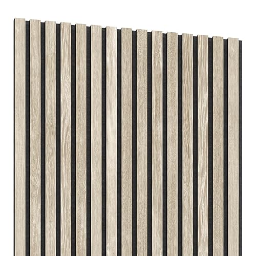 Lameo Akustikpaneele - Akkustikwandpanel - Lamellenwand - Schalldämmung Wand - 3D Wandpaneele - Schallschutz Decken und Wandpaneele - Akustikplatten - Panellenwand - 240x60cm - Gebleichte Eiche von Lameo