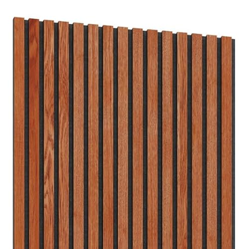 Lameo Akustikpaneele - Akkustikwandpanel - Lamellenwand - Schalldämmung Wand - 3D Wandpaneele - Schallschutz Decken und Wandpaneele - Akustikplatten - Panellenwand - 240x60cm - Mahagoni von Lameo