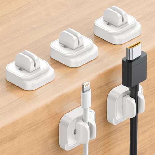 Lamicall 5 Stück Kabelclips Kabelhalter, Kabel Organizer - Verstellbare Kabel Management Halter für Schreibtisch, Netzkabel, Mikro Kabel, HDMI Kabel, USB C Ladekabel, Audiokabel, Ladekabeln usw. von Lamicall