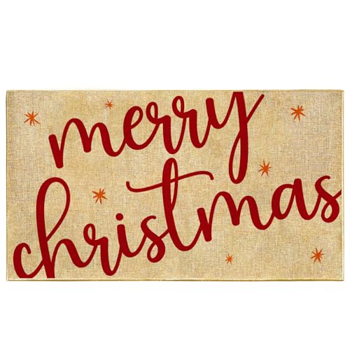 Fußmatte mit Aufschrift "Merry Christmas", für den Innen- und Außenbereich, für den Innen- und Außenbereich, waschbar, als Einweihungsgeschenk Fußmatte mit Aufschrift "Merry Christmas", für den Innen- und Außenbereich, für den Innen- und Außenbereich, waschbar, als Einweihungsgeschenk von Lamkidle
