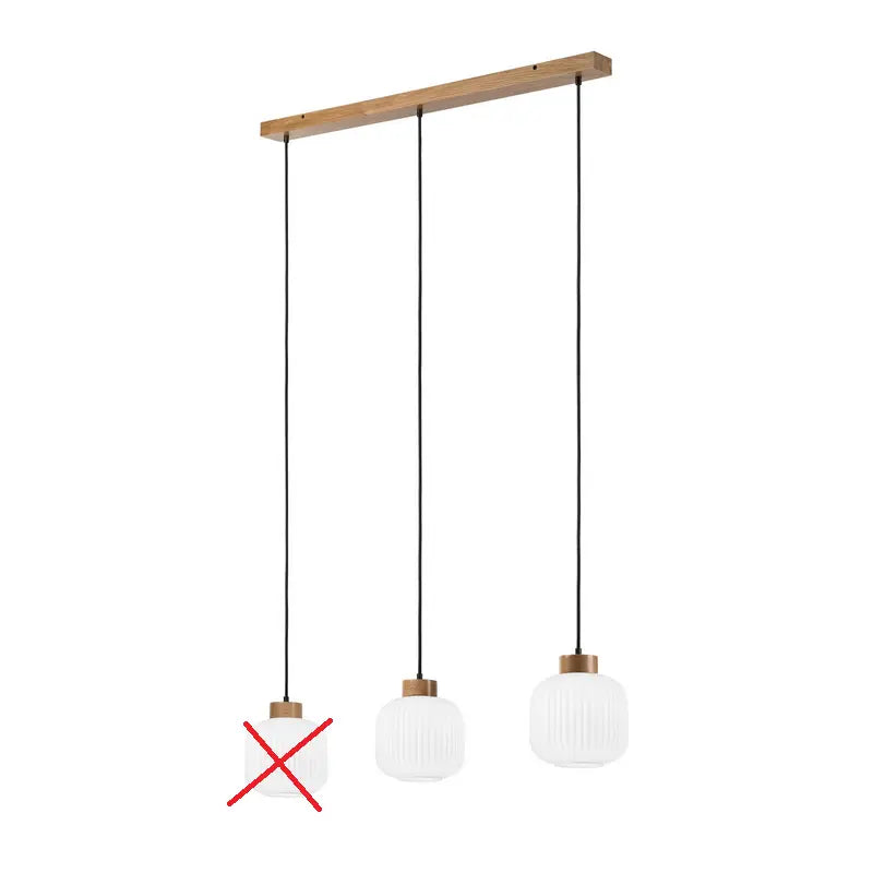 B-Ware Harmony Hängelampe Pendelleuchte Opalglas Eichenholz Länge 110 Cm 3 Flg B-Ware Harmony Hängelampe Pendelleuchte Opalglas Eichenholz Länge 110 Cm 3 Flg von Lamkur Lighting