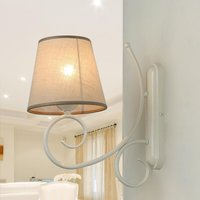 Beige Wandlampe Stoff Landhaus ABUELA Leuchte von Lamkur