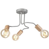 Deckenlampe Metall Holz B: 40 cm Grau 3-flammig E27 Retro Deckenlampe Metall Holz B: 40 cm Grau 3-flammig E27 Retro von Lamkur